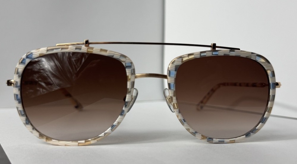 KREWE  BRENTON Pincheck 18K Sunglasses