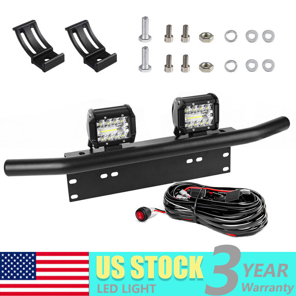 23'' Bull Bar License Plate Mount Bracket & 4