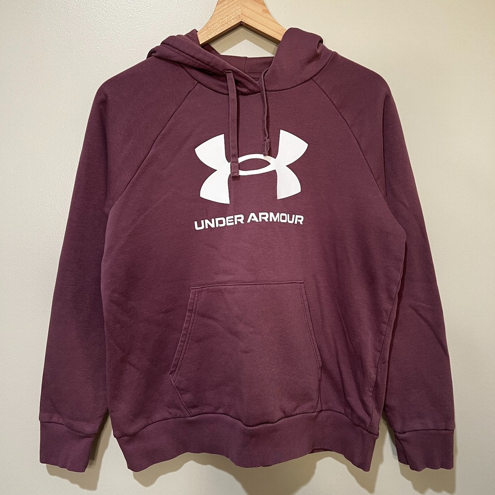 Under Armour Womens Medium Hoodie Light Purple Pullover Sweatshirt UA Logo