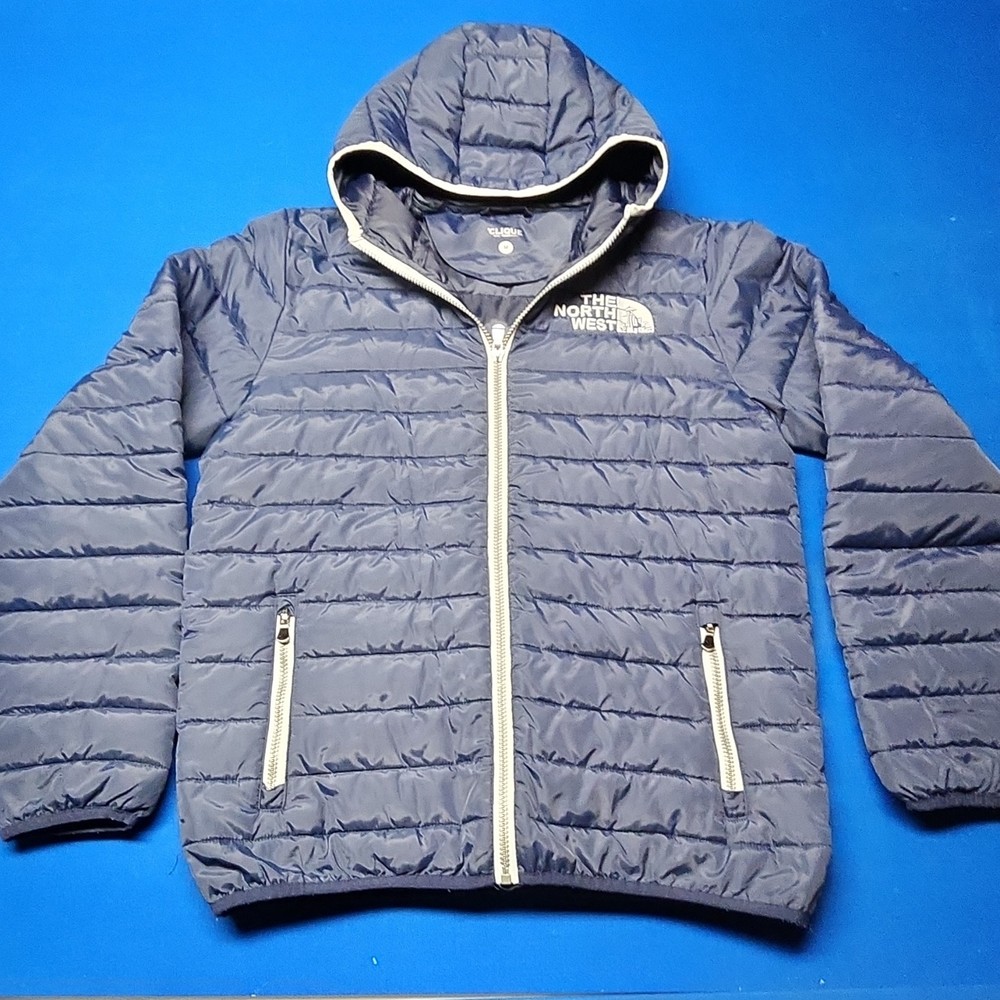 Clique Dark Navy M Men's Puffer Jacket Full Zip Quilted Embroidered Accent