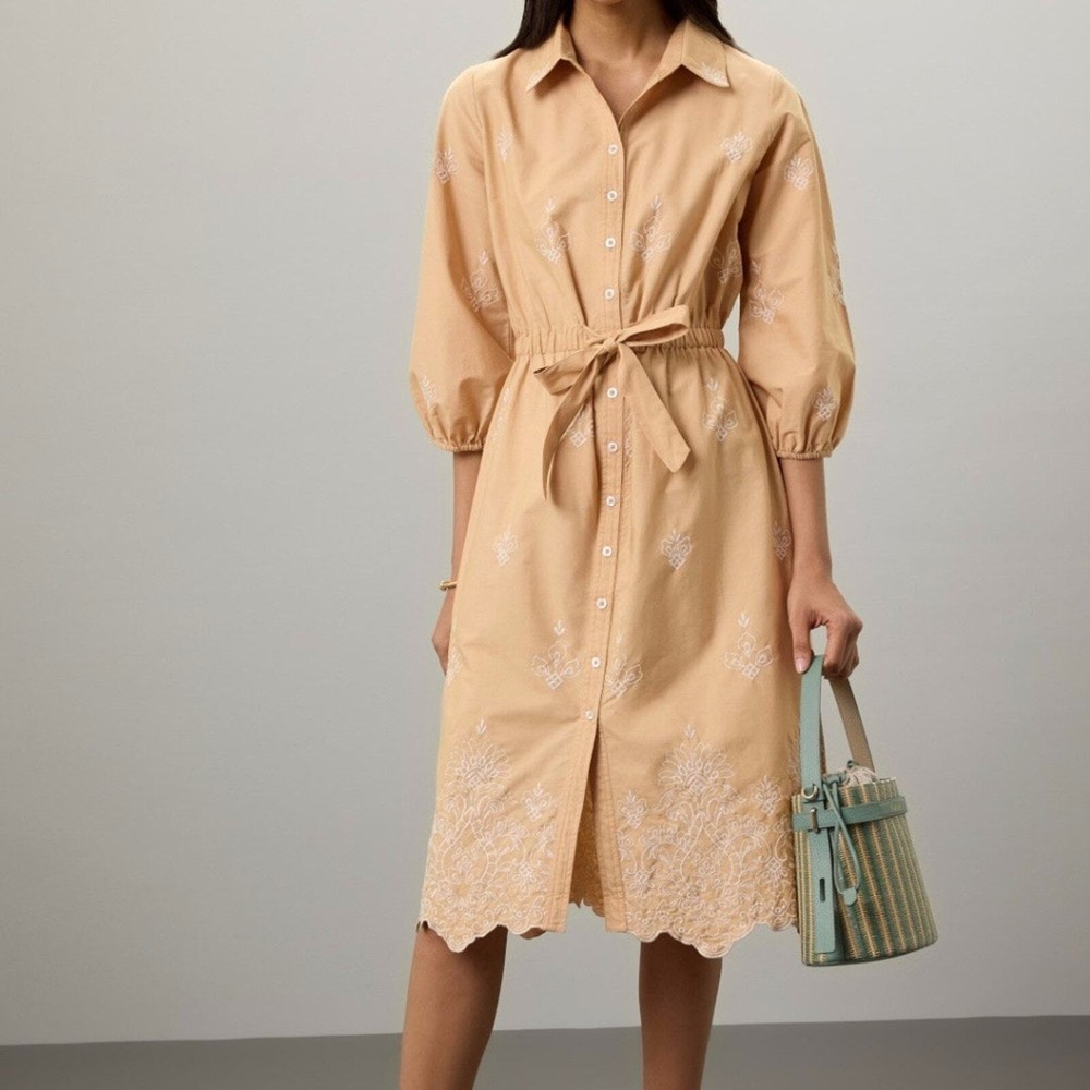 Shoshanna Francoise Button Front dress brown - S