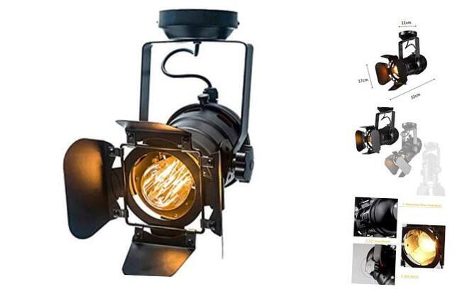 E26 Loft Industrial Ceiling Spots Spotlight Fixture LED Metal Track lamp