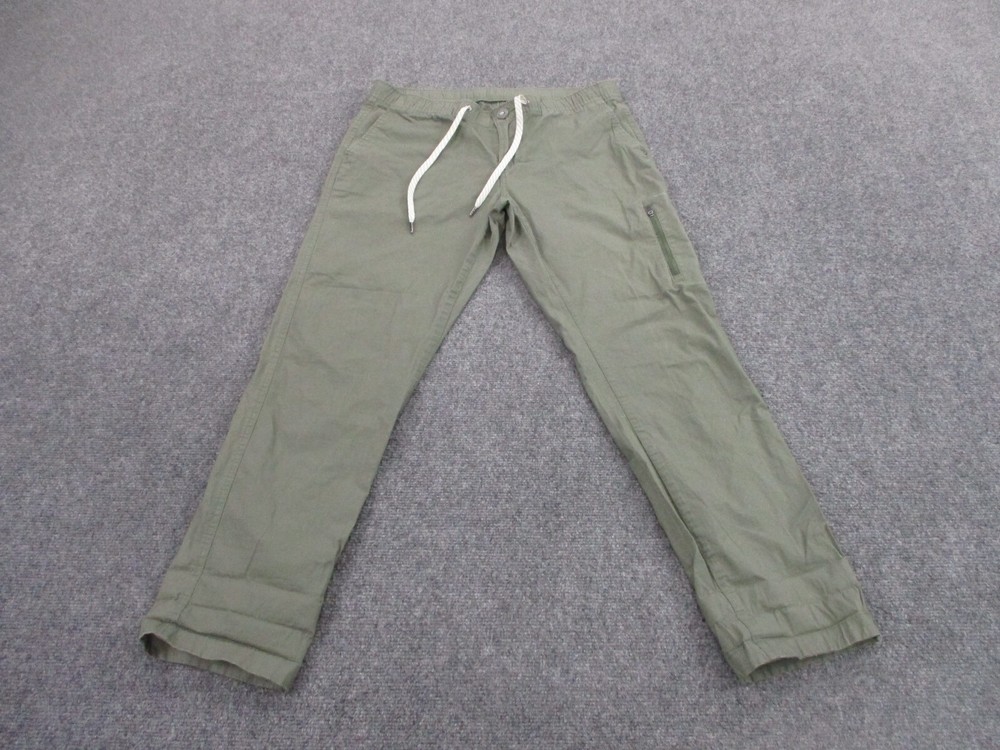 Vuori Pants Adult 34 X 28 Green Canvas Track Joggers Stretch Ripstop Run Womens