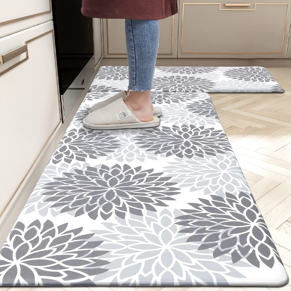 Anti Fatigue Non-Slip Cushioned 2-Piece Kitchen Rug Set