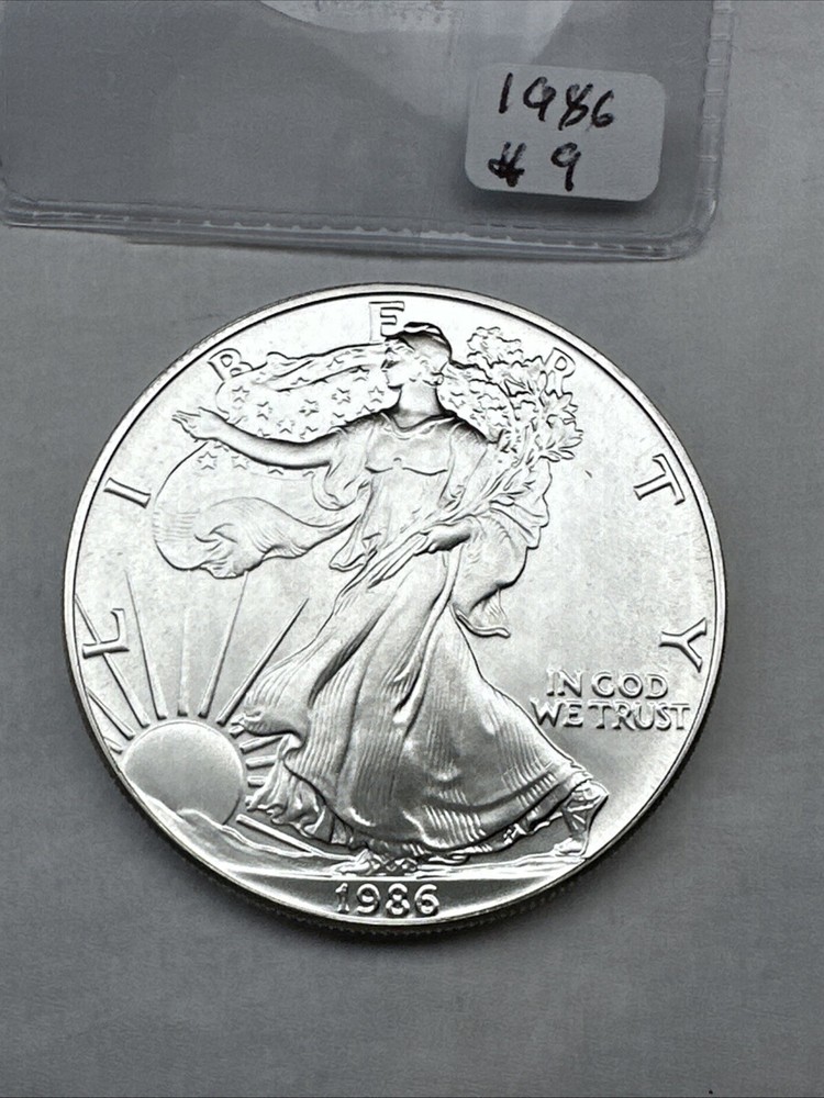 1986 Uncirculated Silver American Eagle 1oz 0.999 Fine Silver 9