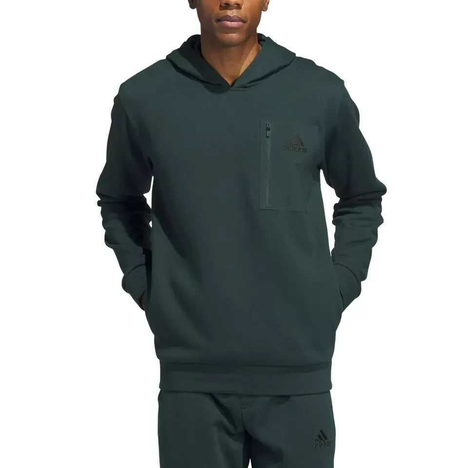 Adidas Men's Regular Fit Kangaroo Pocket Hoodie, Green, Size L