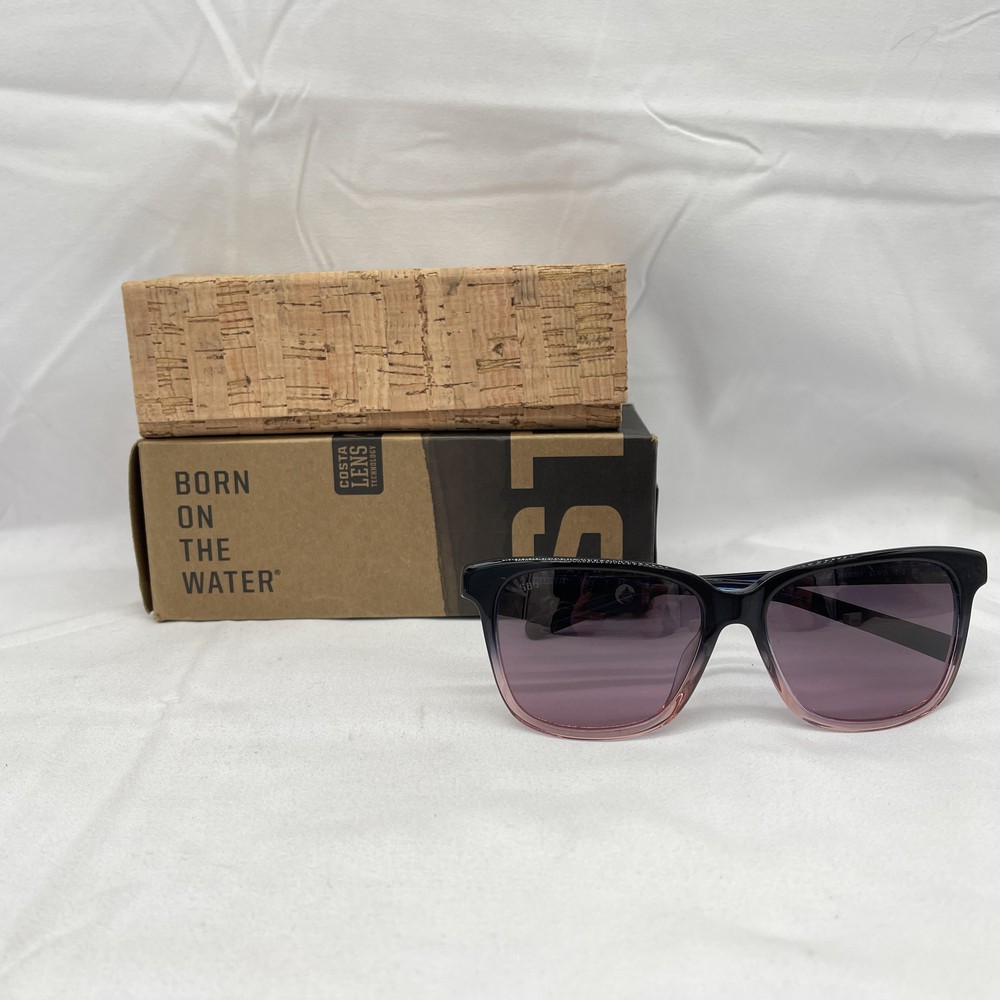 Costa Del Mar Womens May Square Gradient Polarized Sunglasses Pink Sand