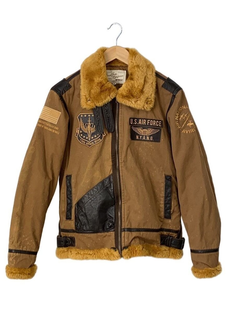 Avirex Flight Jacket/M/Leather/Cml/Allover Pattern/6142187 7734