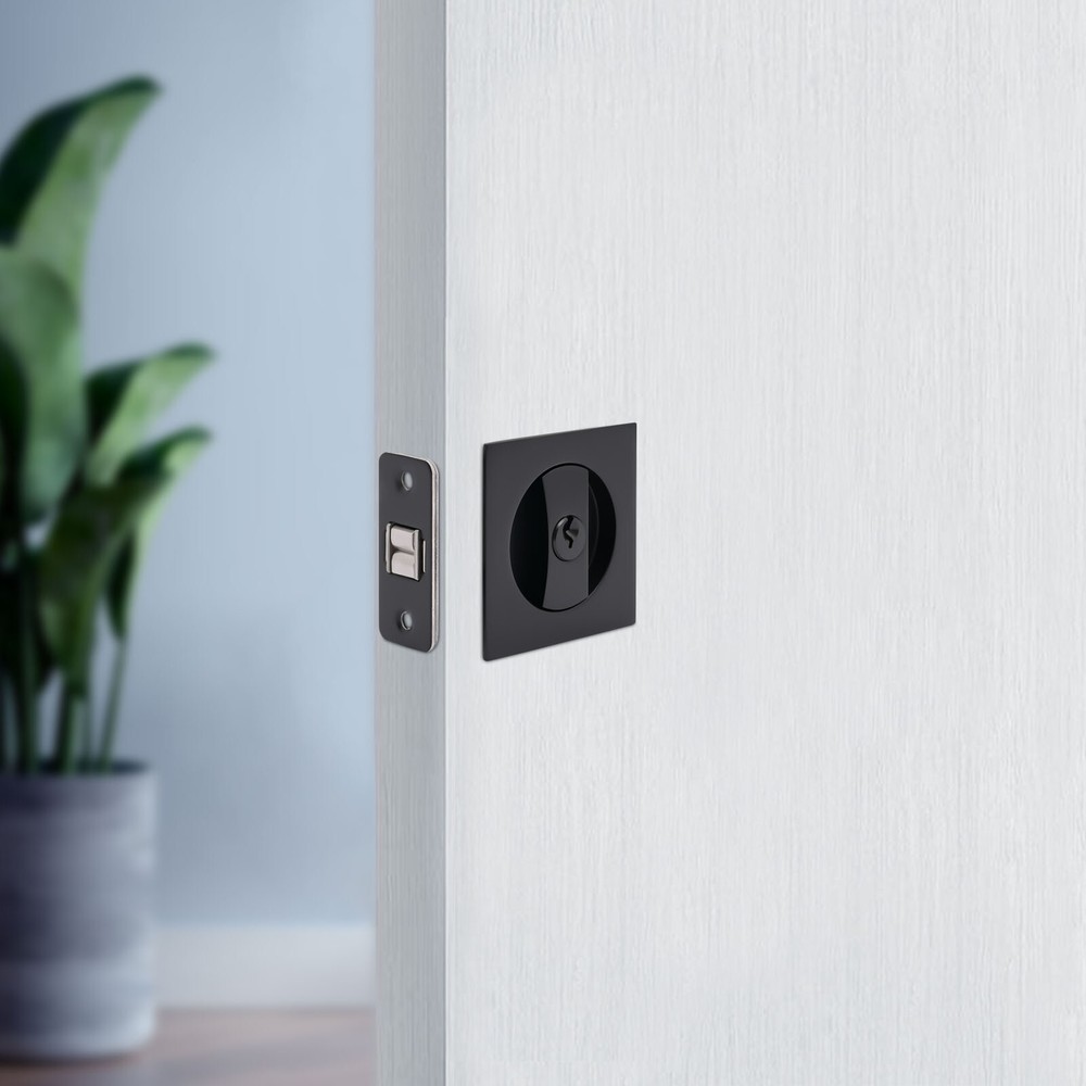 Square Cavity Sliding Door Lock Privacy Latch Zinc Alloy