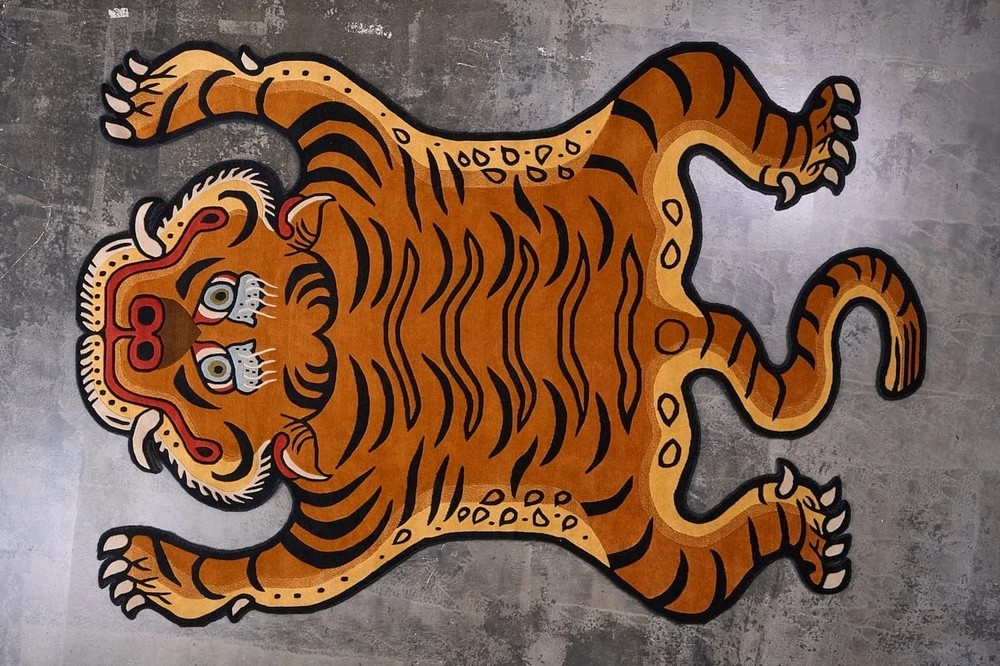 3x5 Ft Tibetan Tiger Rug – Animal Print Tufted Area Rug with 100% Nz Wool