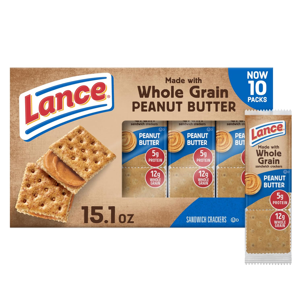 Lance Sandwich Crackers Whole Grain Peanut Butter 10 Pack