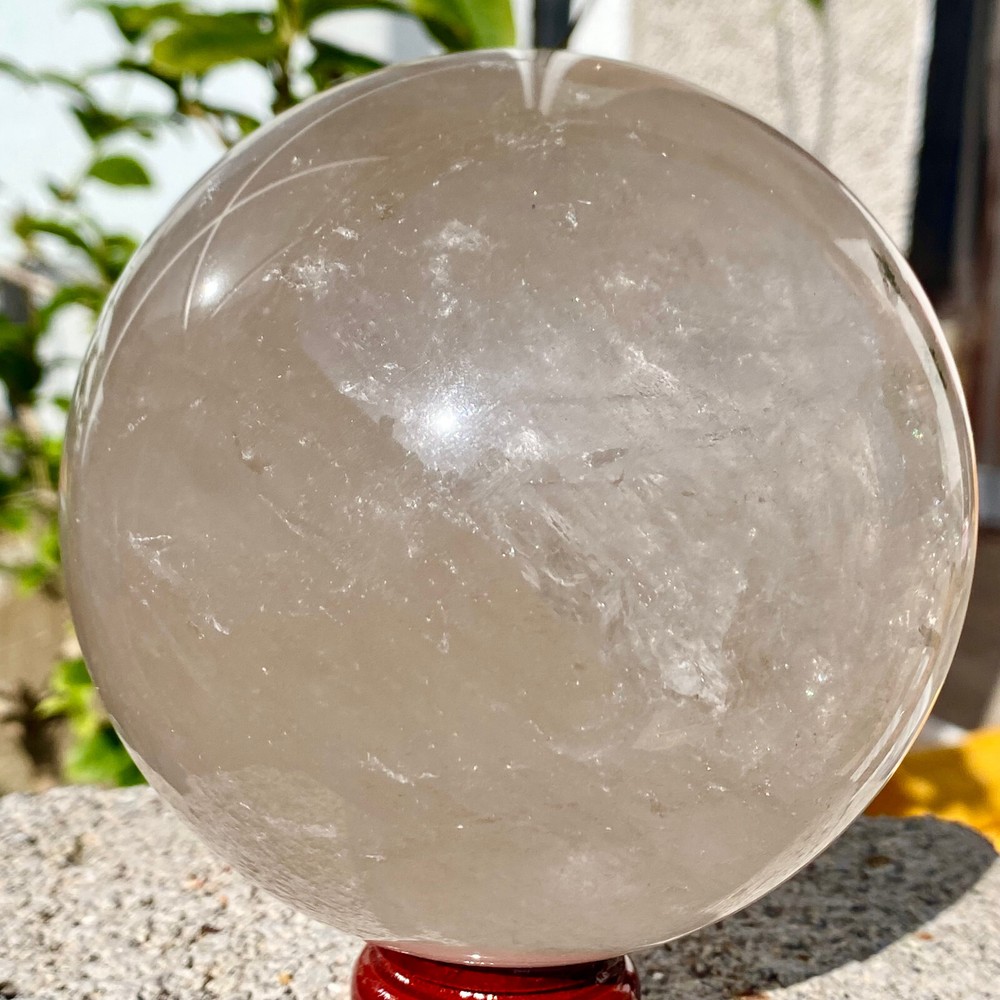 4.58LB Natural White Crystal Clear Quartz Crystal Sphere Ball Healing Meditation