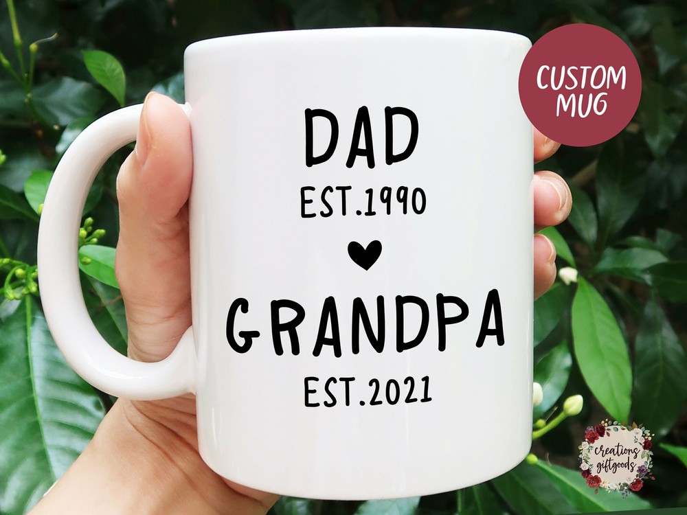 Dad Grandpa Mug Pregnancy Announcement Pregnancy Reveal New Baby Announcement