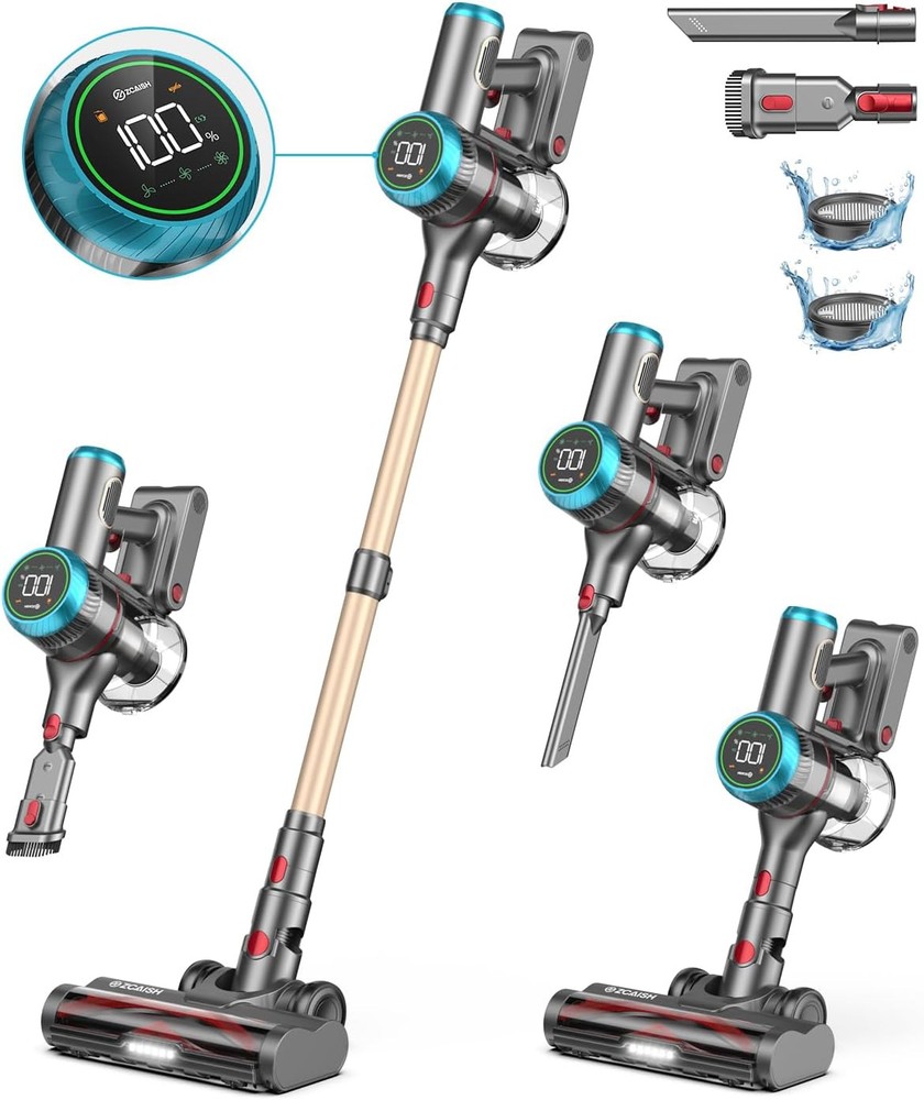 Cordless Vacuum Cleaner, 550W/45Kpa Stick with Smart Display, MAX Gold