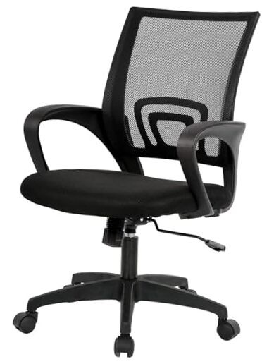 | Ergonomic Office Chair | Mid-Back Swivel Desk Chair | Dark Black pack of 1