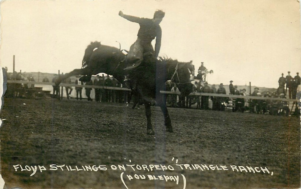 c1910 Cowboy Rodeo Stilling's Torpedo Triangle Ranch RPPC Postcard 26-2966