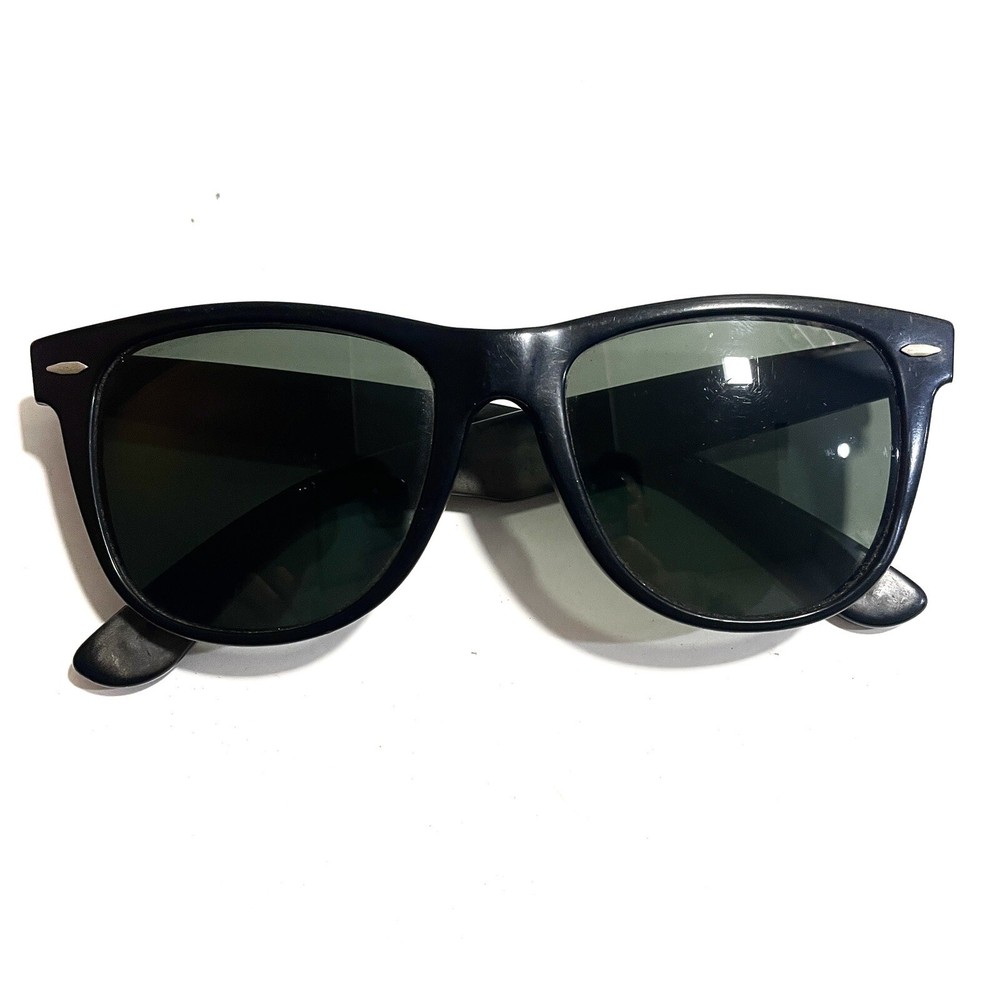 RARE!! 80s Vintage Ray-Ban Sunglasses B&L Wayfarer 2 Black USA HEAVY Tilted 90s