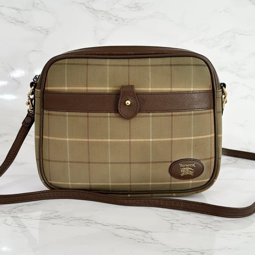 Burberry Shoulder Bag Nova Check Canvas Beige Authentic F10241644