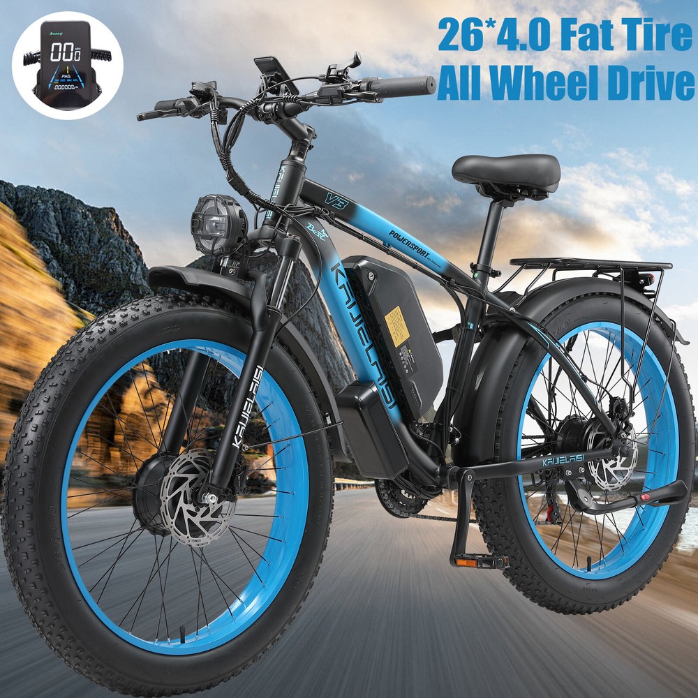 35MPH KETELES 2000W E-Bike V3 26 Fat Tire 48V 23Ah Dual Motor Electric Bicycle