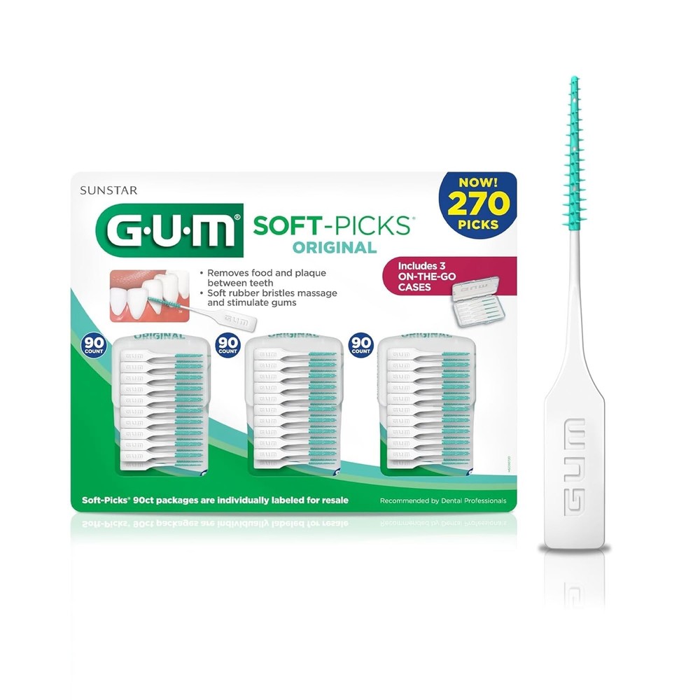 GUM Soft-Picks Original Dental Picks for Gentle Cleaning, 270 Count