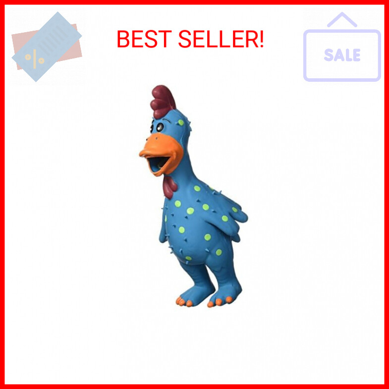 Multipet's 11.5-Inch Latex Polka Dot Globken Chicken Dog Toy, Assorted Color - 1