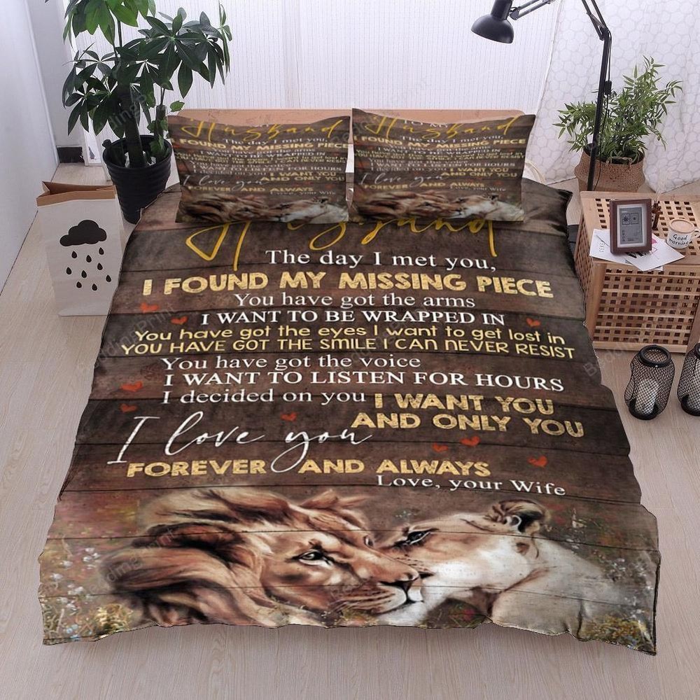 Personalized Lion To Husband From Wife I Want You Quilt Duvet Cover Set