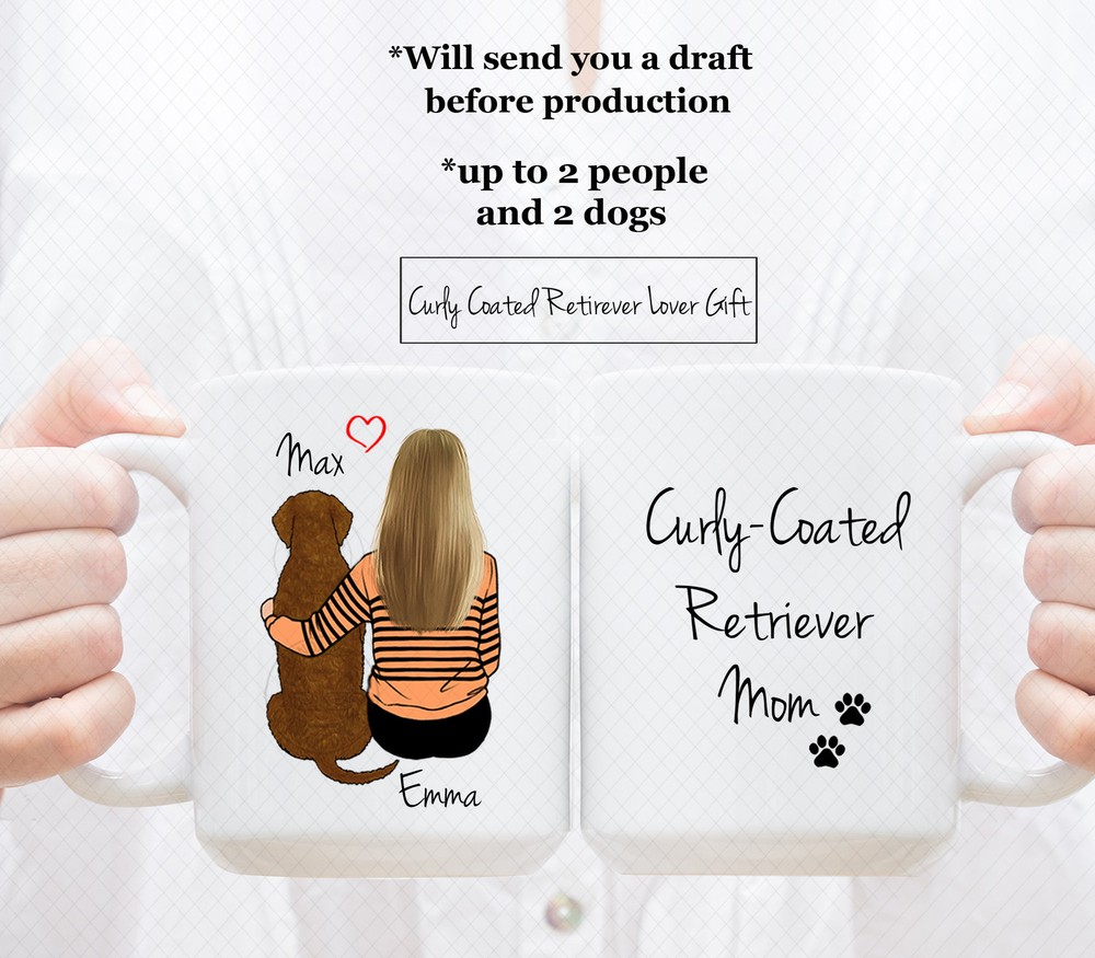 Custom Curly Coated Retriever Mug Curly Coated Retriever Dad Mug Curly Coated