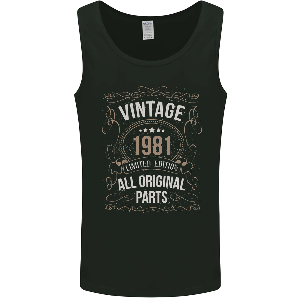 44th Birthday Limited Edition 1981 Mens Vest Tank Top