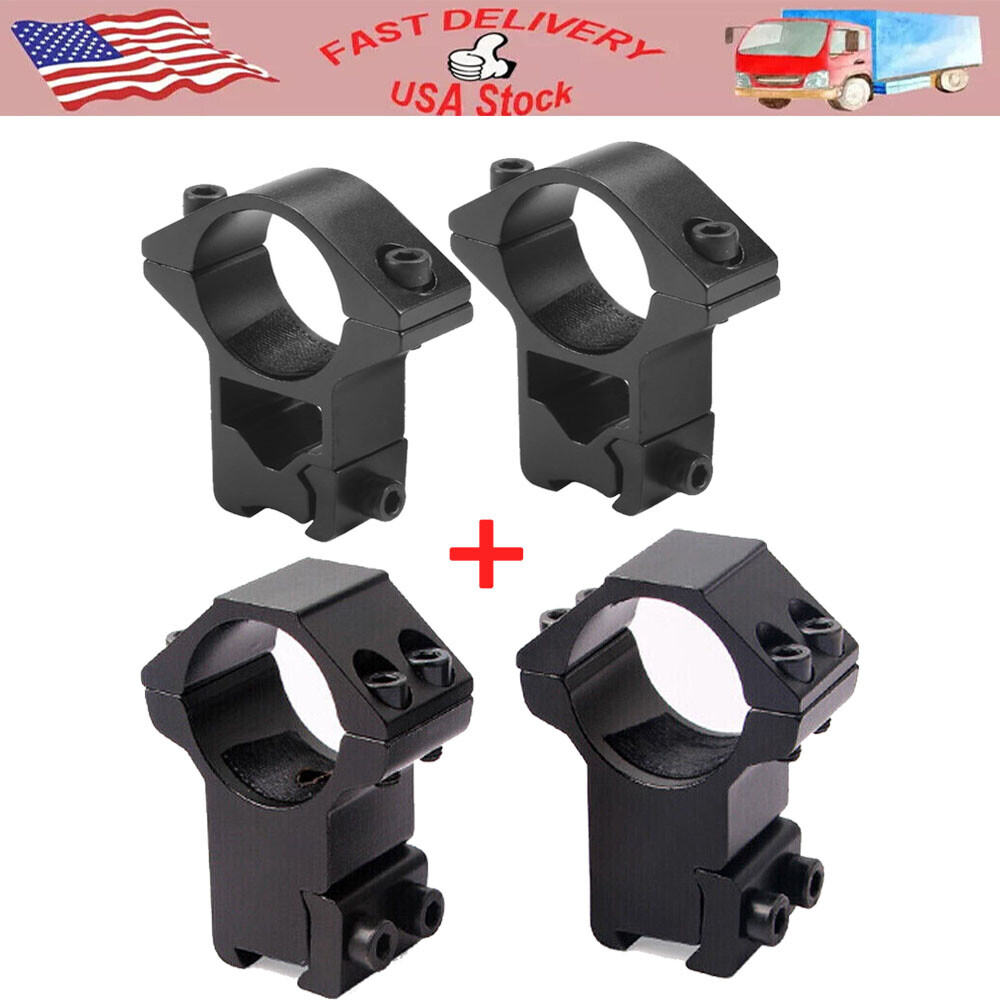 2 Pairs 25.4mm High Profile Scope Rings for 1