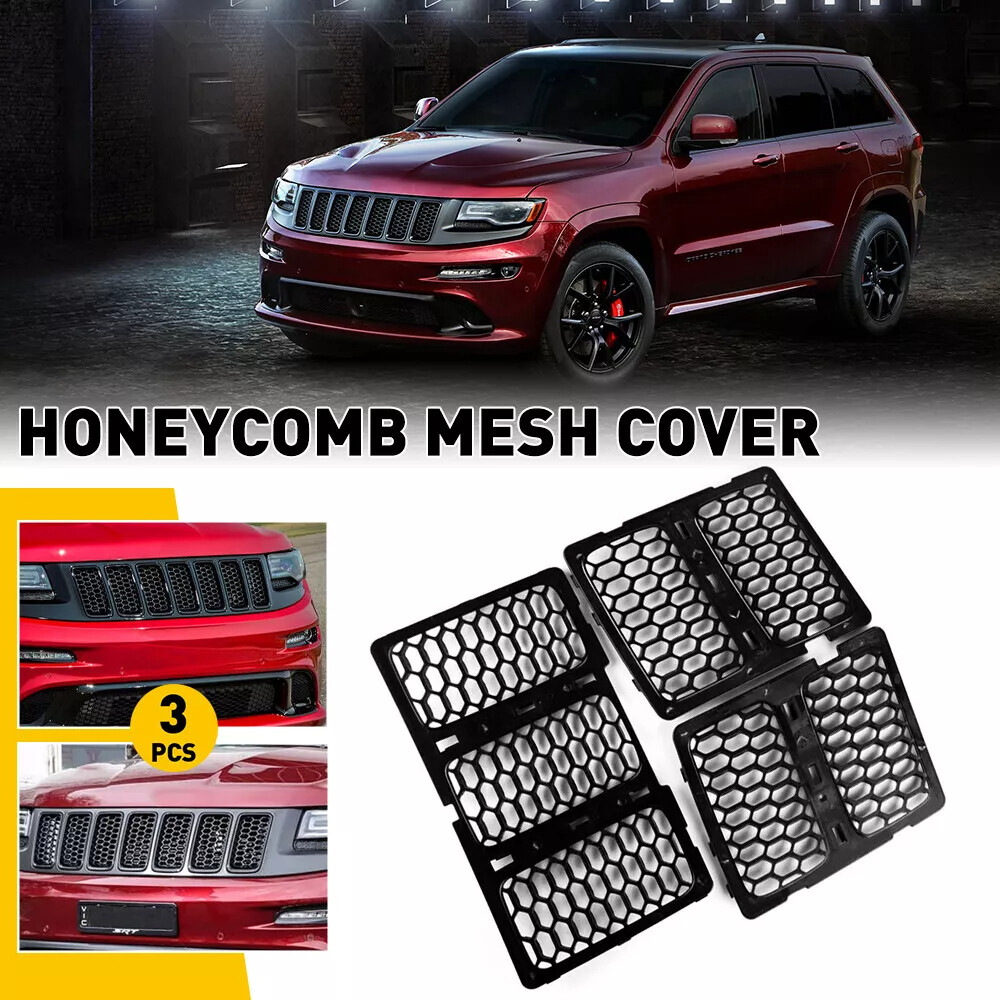 Front Honeycomb Matte Mesh Grille Insert Cover For Jeep Grand Cherokee 2014-2016
