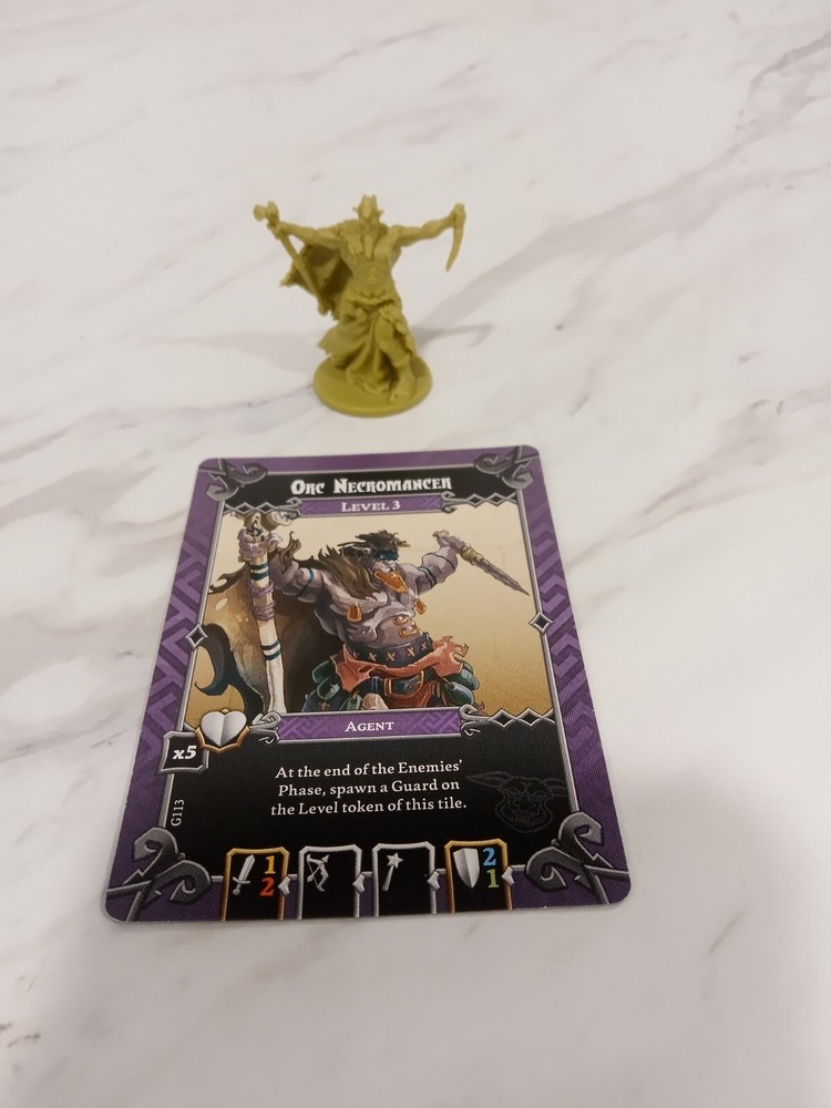 Zombicide Fantasy: Green Horde Orc Necromancer With Massive Darkness Card