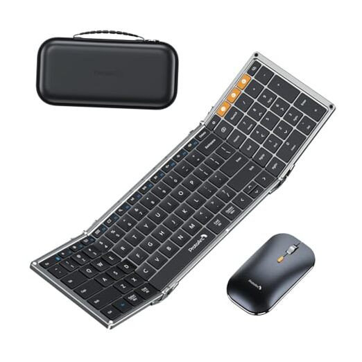 Foldable Bluetooth Keyboard and Mouse Combo XKM01 for Laptop Tablet PC