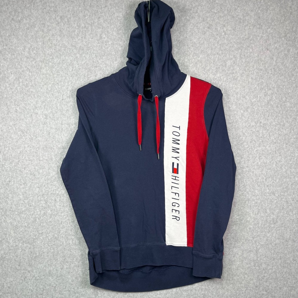 Tommy Hilfiger Navy Blue Mens Large Long Sleeve Pullover Hoodie Sweatshirt