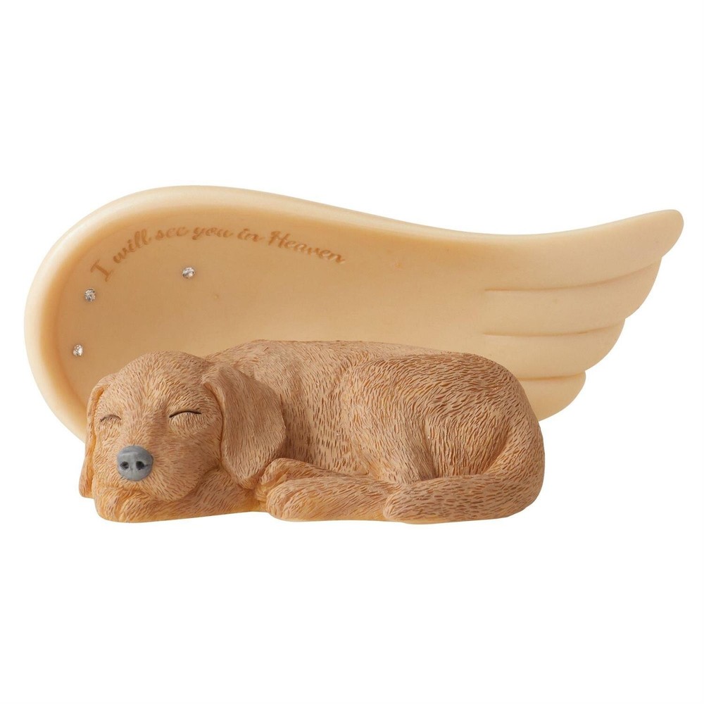 ✿ New FOUNDATIONS Figurine DOG ANGEL I Will See You In Heaven Wing Pet Memorial