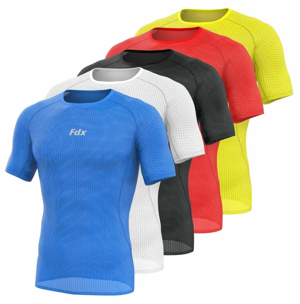 FDX Mens Half Sleeve Cool Mesh Base Layer Lightweight Running Cycling jersey/Top