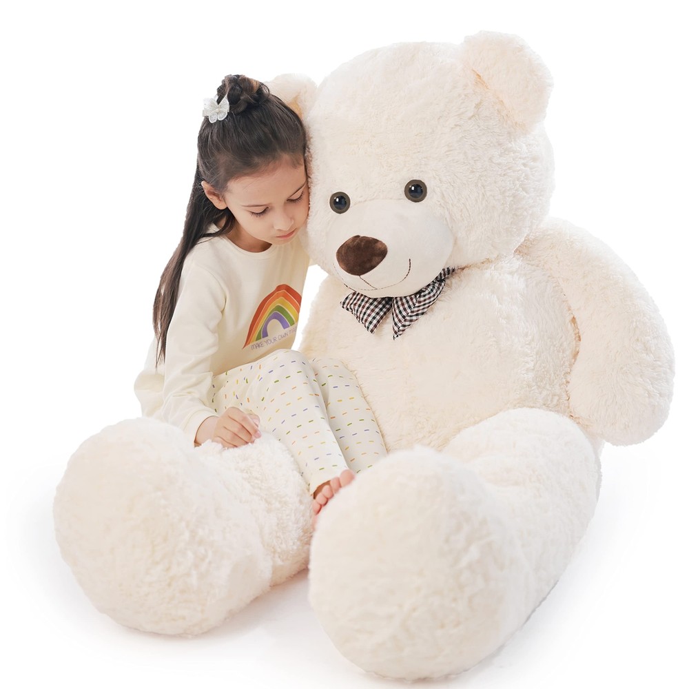 Poutmac Big Teddy Bear 4Ft Giant White Soft Stuffed Animals Cute Plush Toy fo...