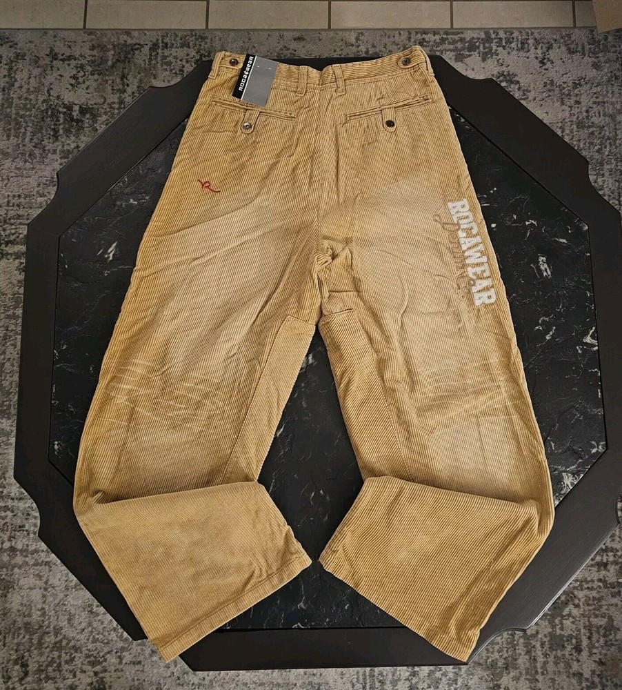 Rocawear Y2K Vintage Corduroy Pants Sz 18 Youth 30 Wide Leg Baggy Skater Jeans