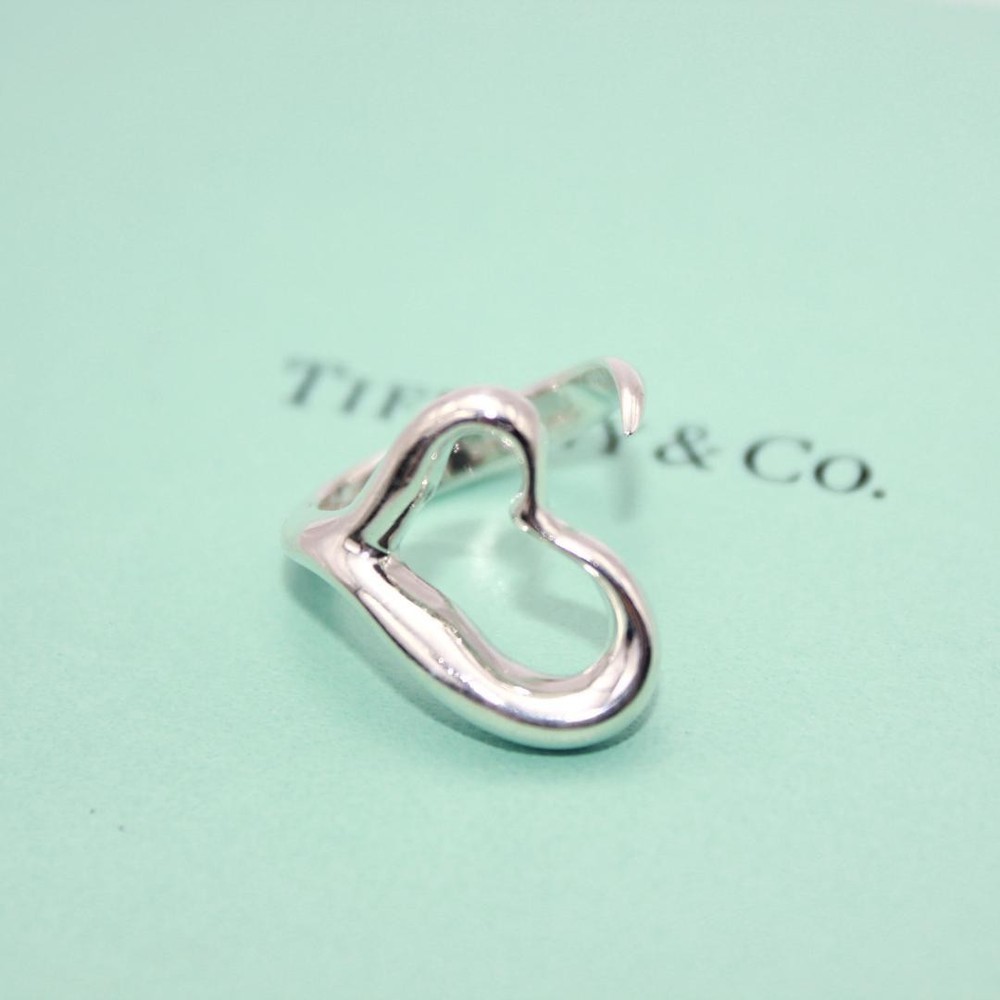 Tiffany Co Sterling Silver Open Heart Ring Size 7 New