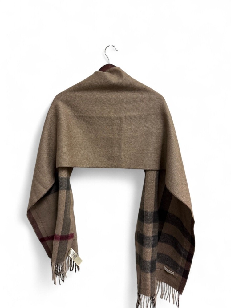 Burberry Heritage Check Reversible Cashmere-Wool Cape Shawl