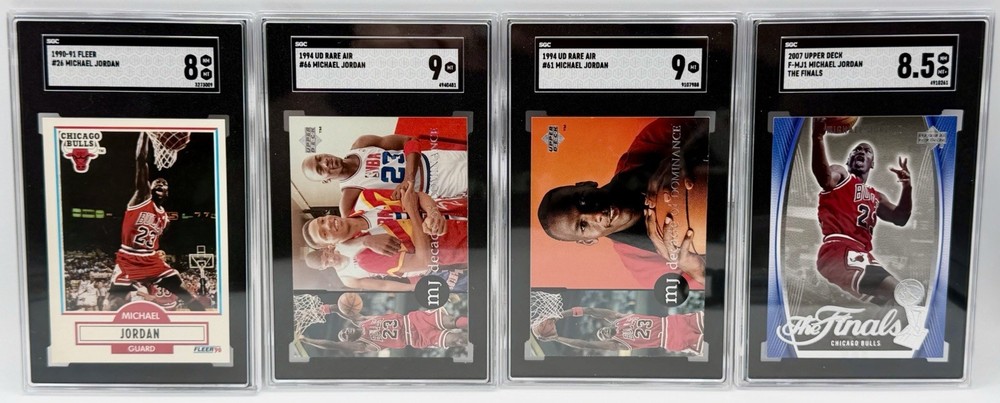 Lot Of (4)High Grade Michael Jordan Cards All SGC Graded 1990 Fleer #26 ,UD Etc