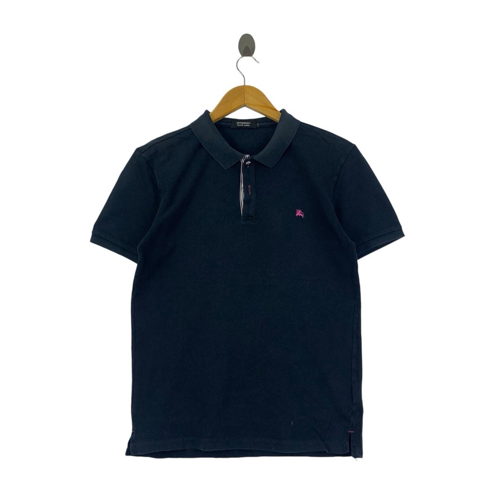 Vintage BURBERRY BLACK LABEL Prorsum Polo Tee Shirt Top Embossed Logo