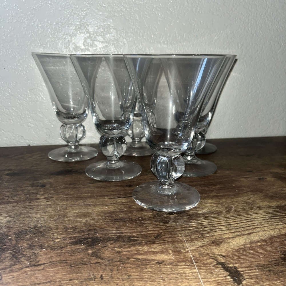 Cordial Glasses Stemware knots Liqueur Clear Glass Set Of 6