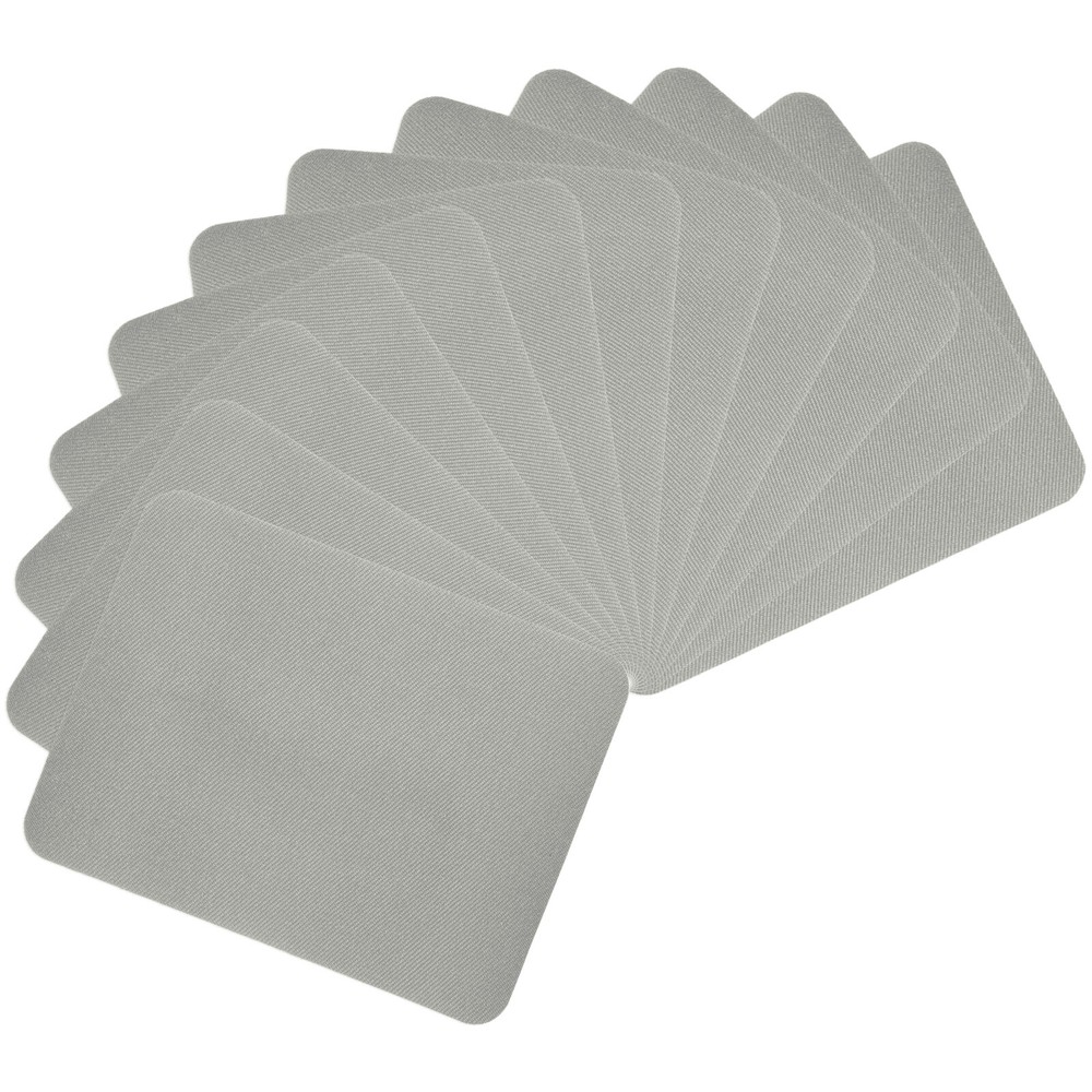 12Pcs 4.9x3.7 Inch Grey Iron-On Fabric Patches for Clothing Repair
