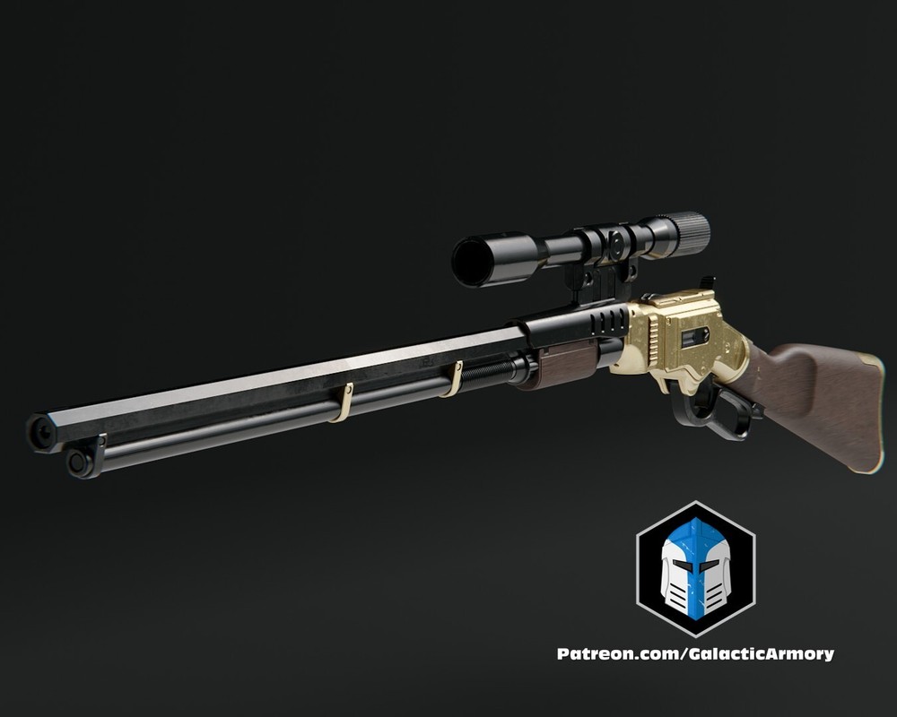 Custom 3D Printed Mandalorian Repeater Blaster Replica Prop 1:1 (Painted)