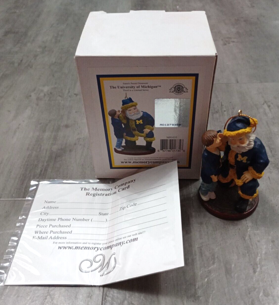 University of Michigan Santa's Secret Christmas Tree Ornament 3rd in Series