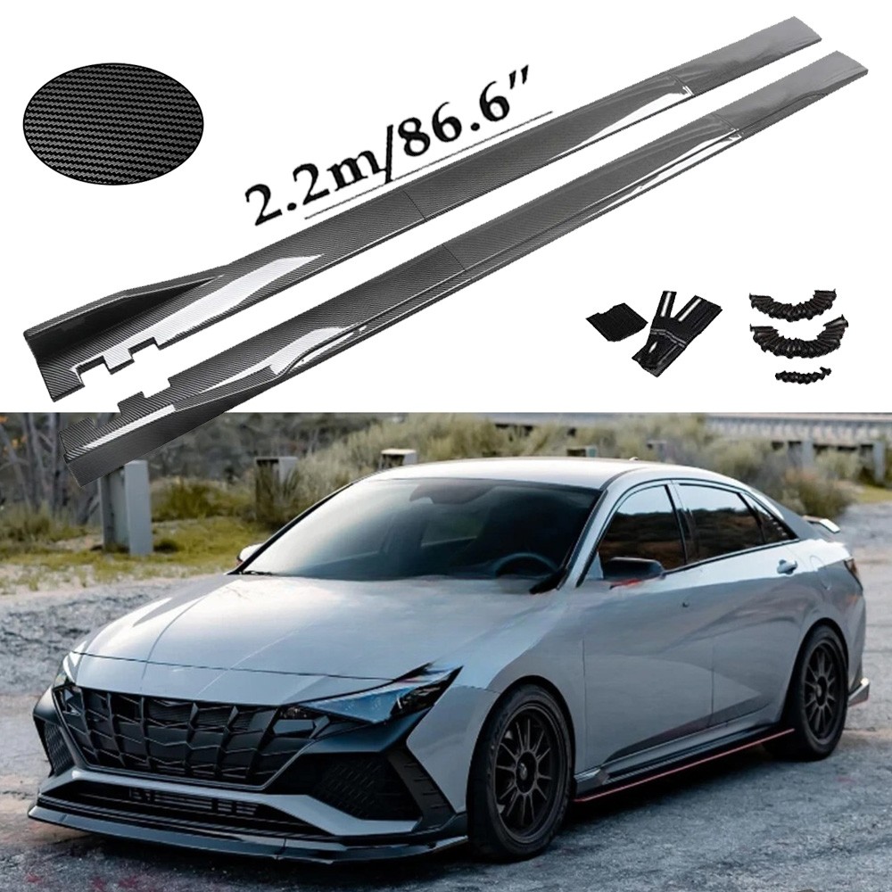 86.6“ Carbon Fiber Side Skirt Rocker Panel /Splitter Lip For Hyundai Elantra