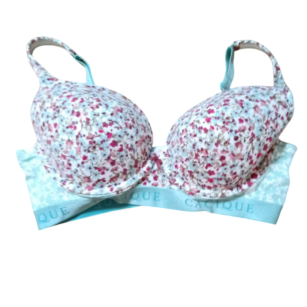 Cacique Floral no-wire cotton underwire t-shirt bra 1085597 40D