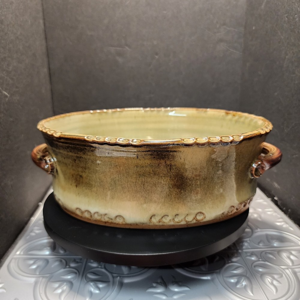 Vintage Green Studio Pottery Casserole Dish Christmas Sale-image