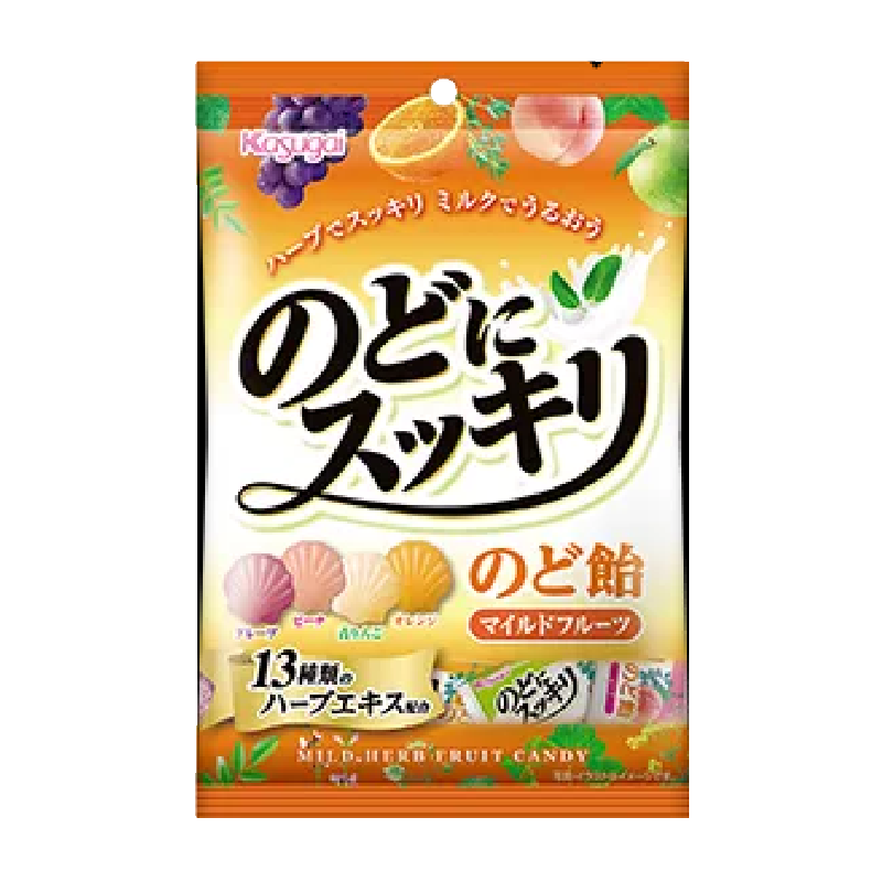 Japan Throat Candy Kasugai Sukkiri Mild Fruit Throat Candy 118g × 12 bags