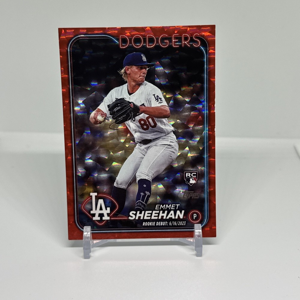 2024 Topps Update Series Emmet Sheehan RC Red Ice /199 #US141 Dodgers